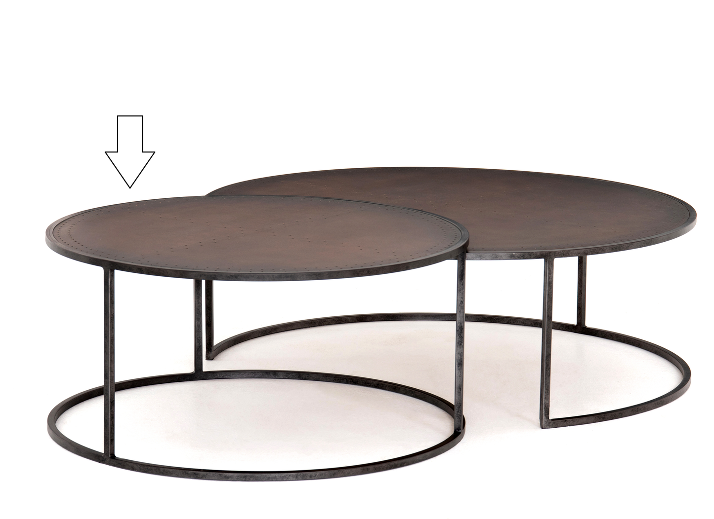 Small Catalina Round Coffee Table Copper Clad