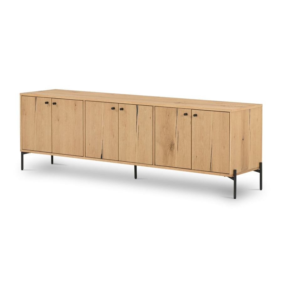 Credenza - Eaton Light Oak w/ Iron Legs - 80"