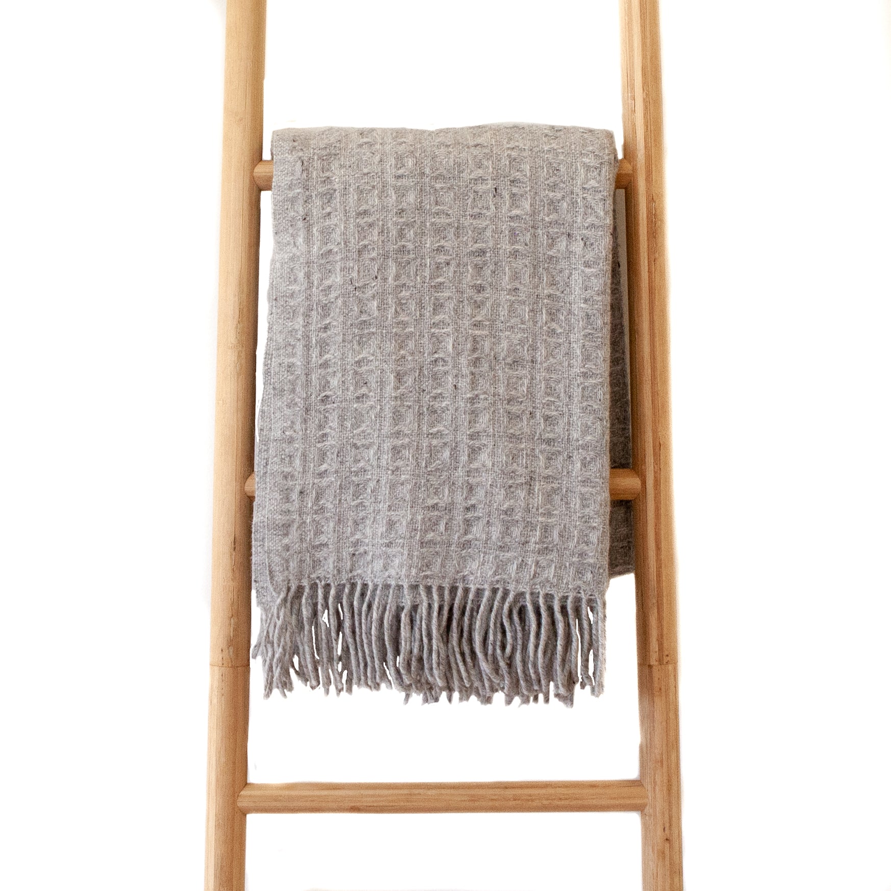 Twist Light Grey Greek Key w/ Fringe