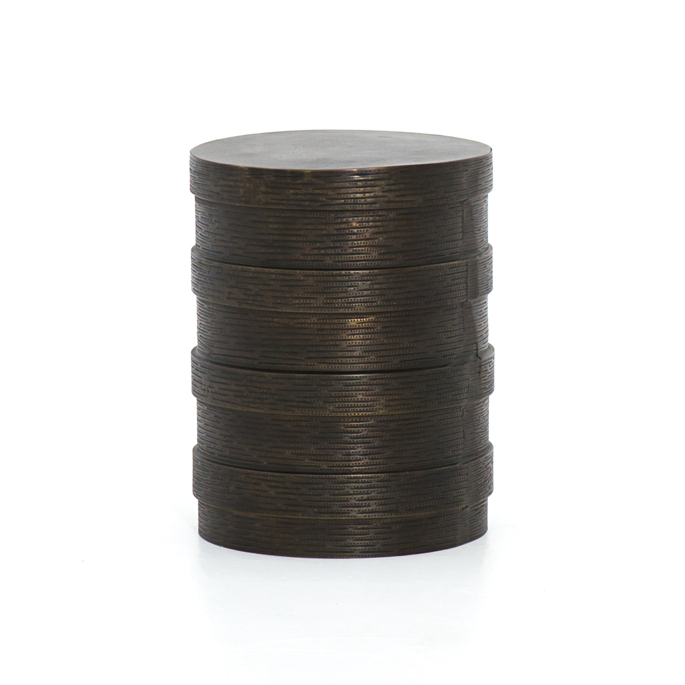 End Table - Trello Drum Textured Brass