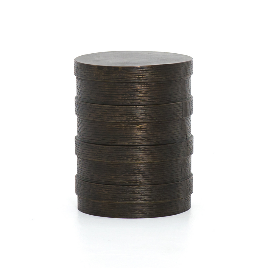 End Table - Trello Drum Textured Brass