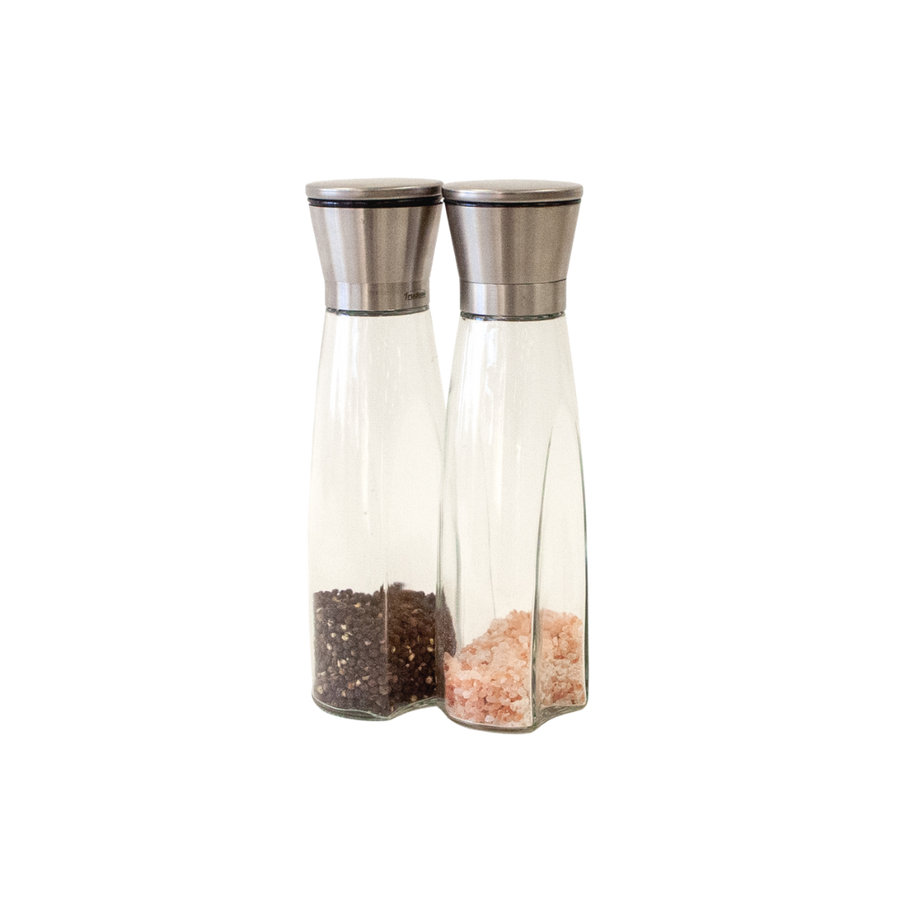 Salt & Pepper - Glass w/ Silver Chrome Lid