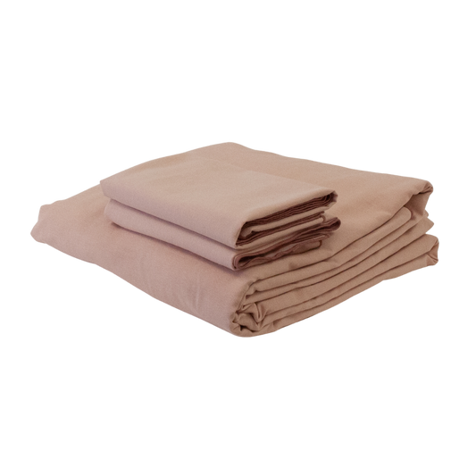 Duvet Set - King Linen Pink, Dark Pink Piping