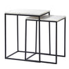 End Table - Chalmers Black Metal White Marble Large 16x20x13