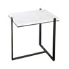 End Table - Hyder Brushed Grey Legs White Marble 22x22x15