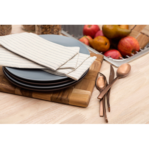 Napkin - Cream Denim w/ Blue Stripe