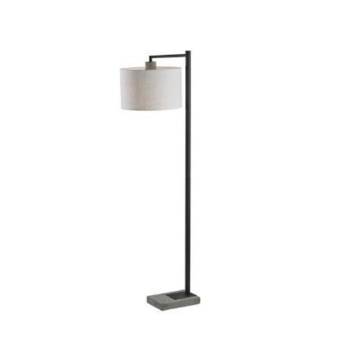 Floor Lamp - Zoey Black w/ Cement Base