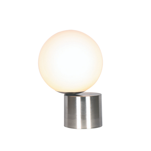Table Lamp - Brushed Steel Opaque Ball