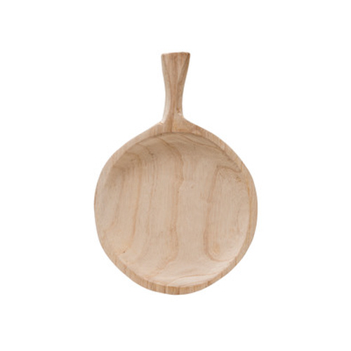 Tray - Wooden Round Paulownia w/ Handle