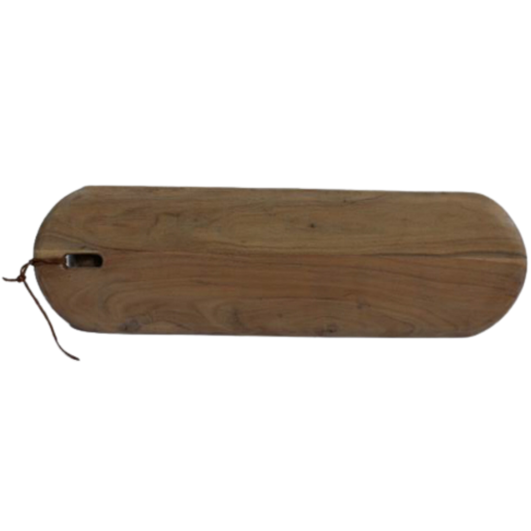 Acacia Wood Oval w/ Leather Strap 31"