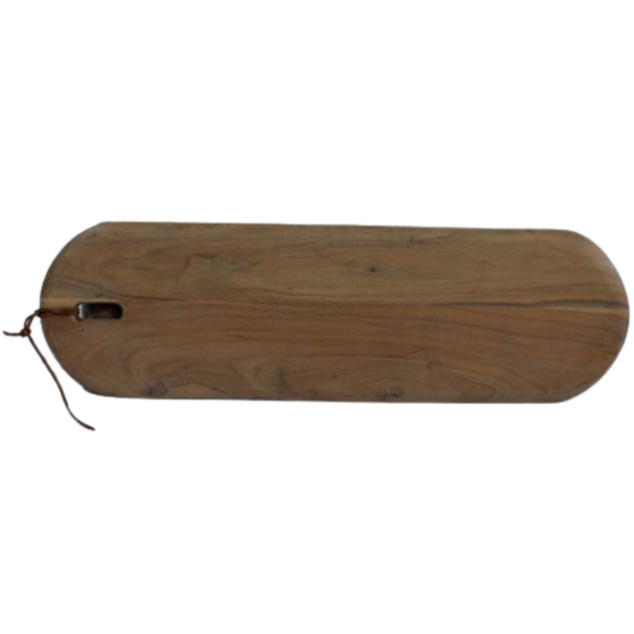 Acacia Wood Oval w/ Leather Strap 31"