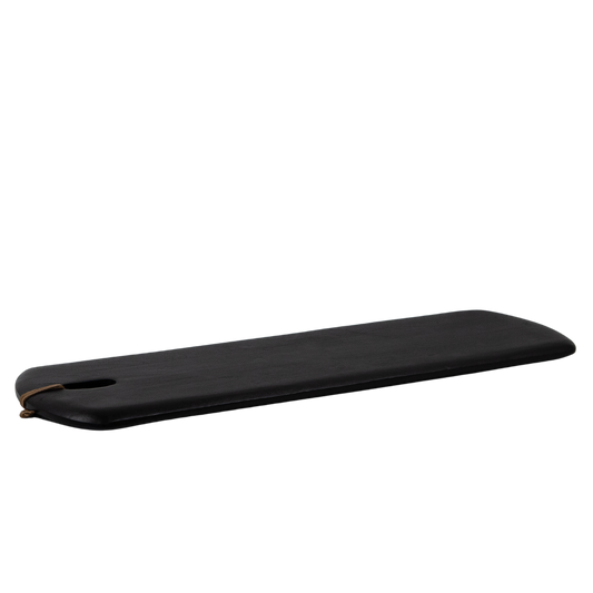 Black Acacia Wood Oval w/ Leather Strap 31"