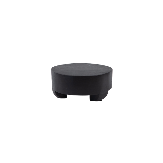 Black Mango Wood Round w/ Feet 8"