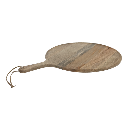 Natural Mango Wood Round w/ Handle
