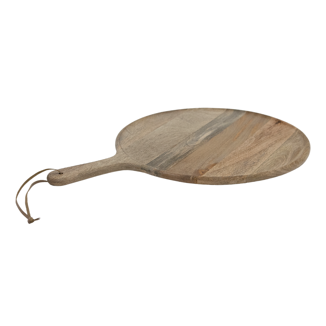 Natural Mango Wood Round w/ Handle