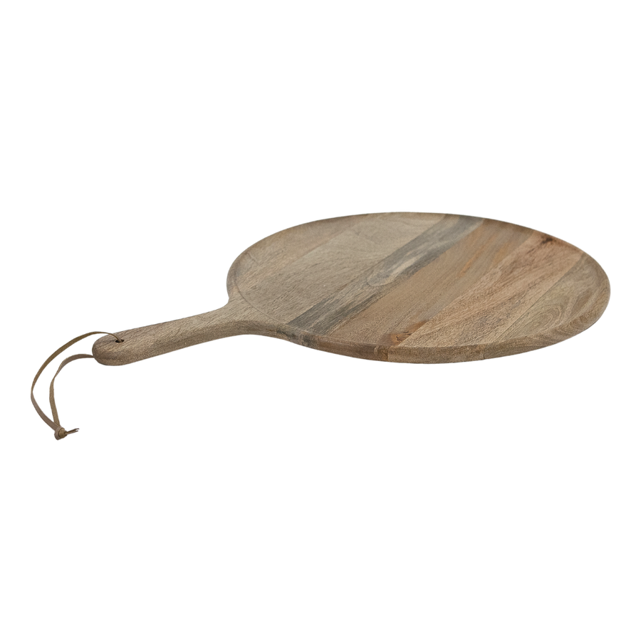 Natural Mango Wood Round w/ Handle