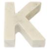 Letter K White Marble
