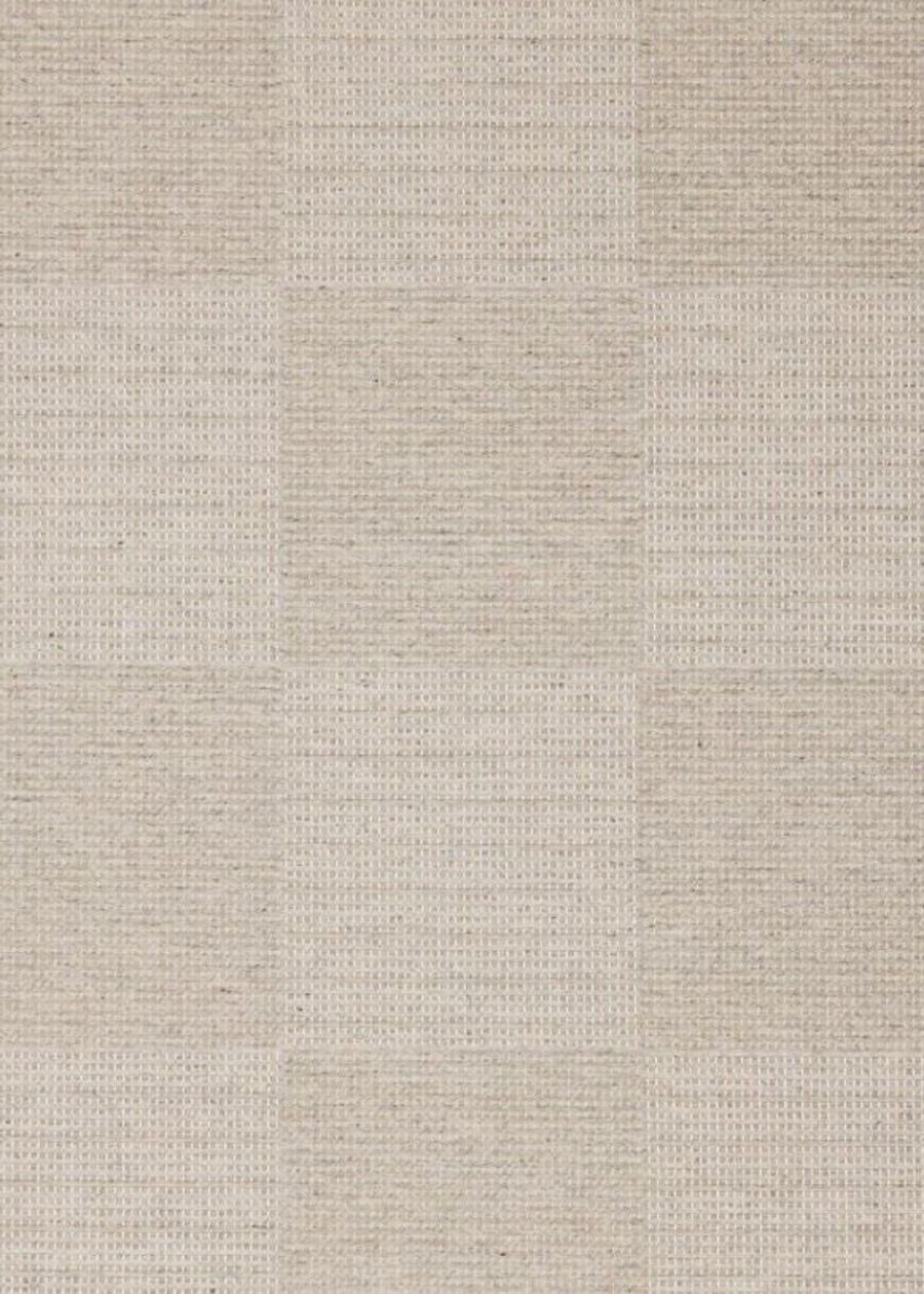 Flatweave Wool Rug with Neutral Squares