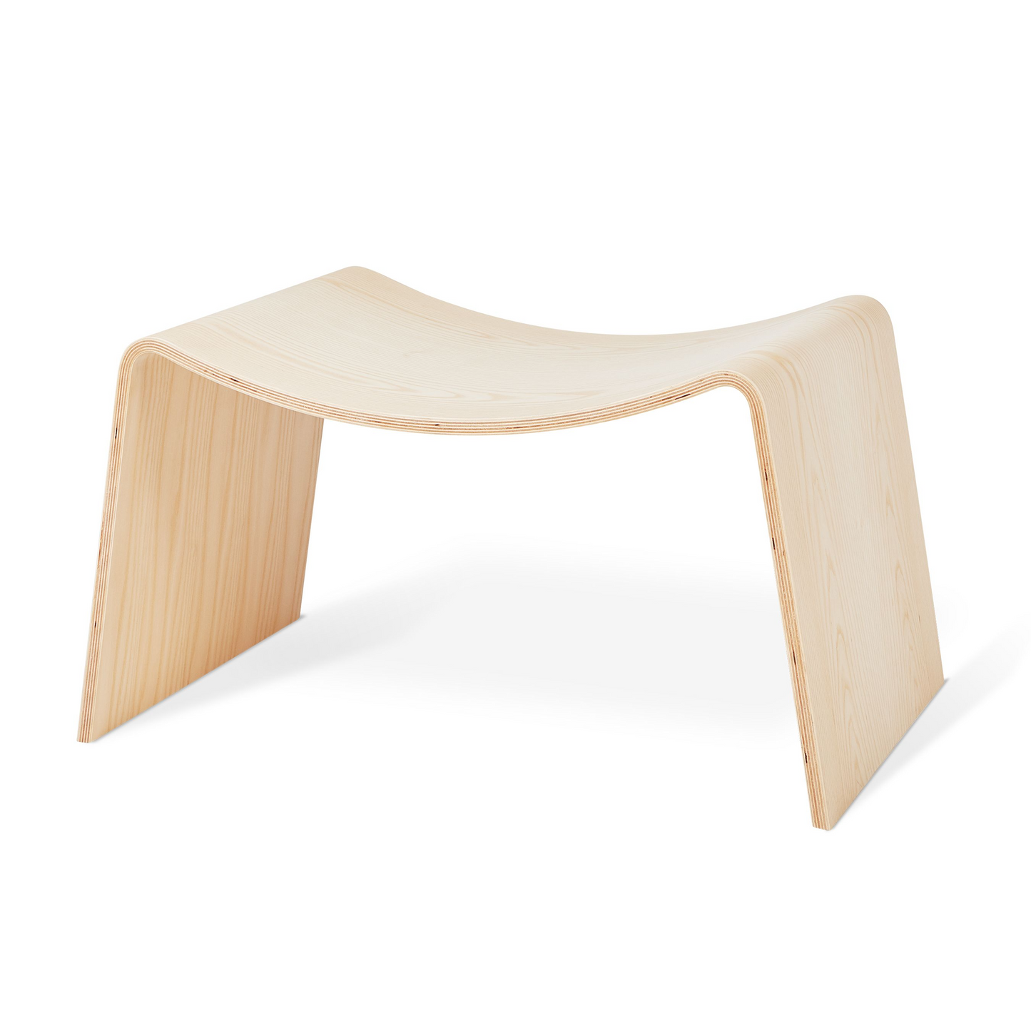 Ottoman - Wave Blonde Ash Wood Stool