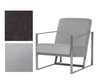 Accent Chair - Avalon Dark Grey Leather w/ Silver Arms