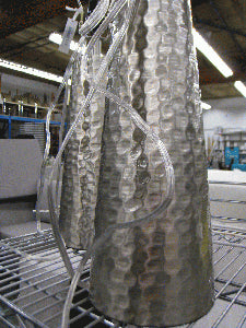 Table Lamp - Silver Dimpled Cone