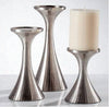 Candle Holder - Short Pewter Hourglass Ribbed