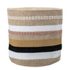 Basket - Tan w/ White, Black, and Pink Stripes