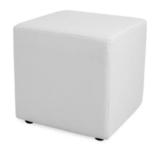 Pouf - Cube White Leather
