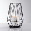 Candle Holder - Black Wire Geometric Small