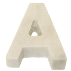 Letter A Helvetica White Marble