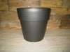 Pot - Linea Plastic Small Round Charcoal Black