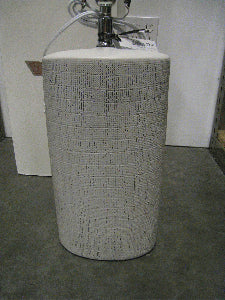 Table Lamp - Ceramic Oval Cream Mesh Pattern