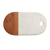 Oval Acacia Wood & White Marble Serving Board SMALL