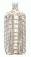 Medium White Vase  w/ Beige Grid