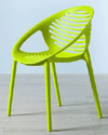 Outdoor Chair - Lime Green Plastic Curved Seat