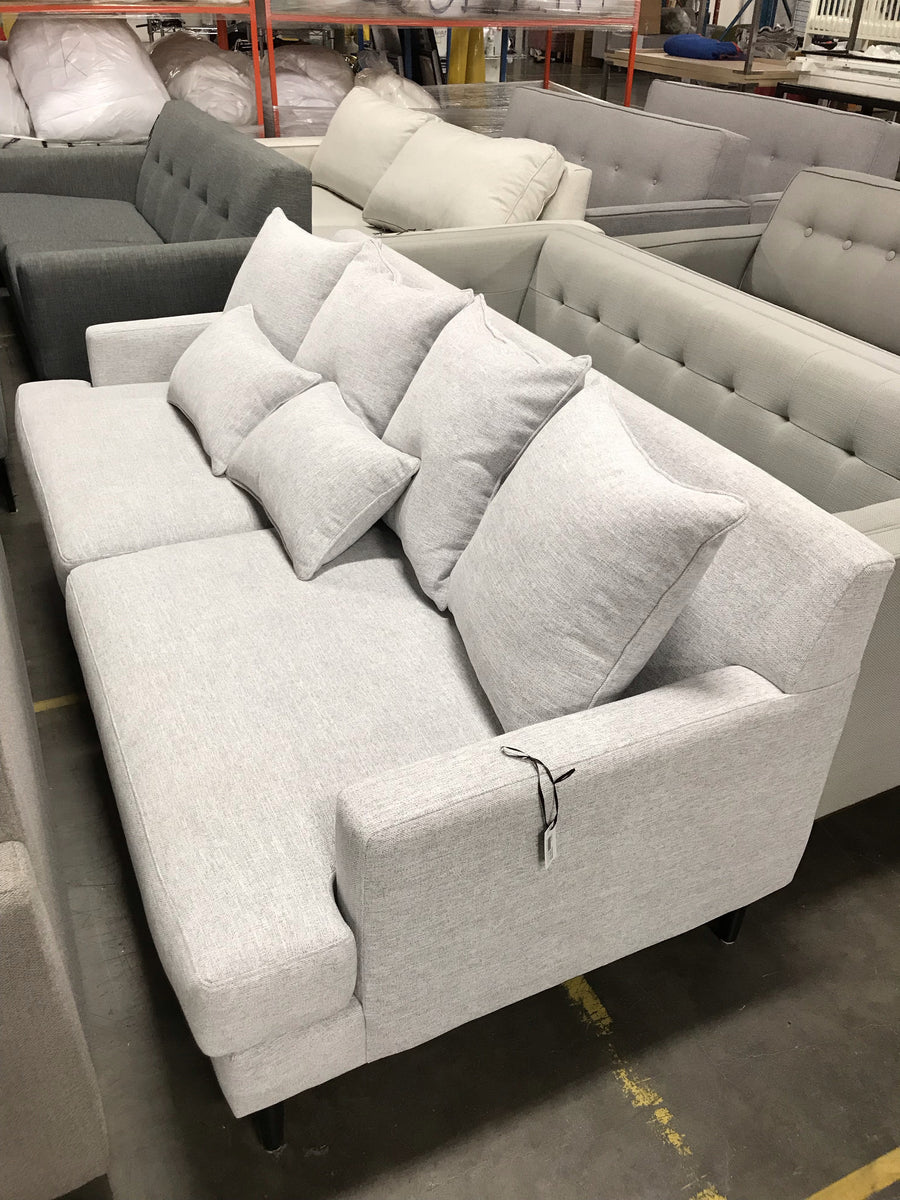 Sofa - Becka Light Grey w/ Black Legs Condo - 74"