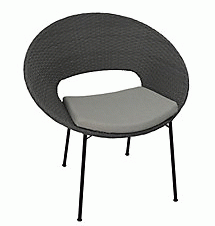 Outdoor Chair - Margie Wicker Round w/ Grey Cushion
