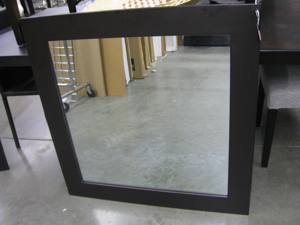 Mirror - Square Wooden Dark Wood