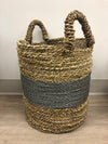 Basket - Natural w/ Grey Stripe