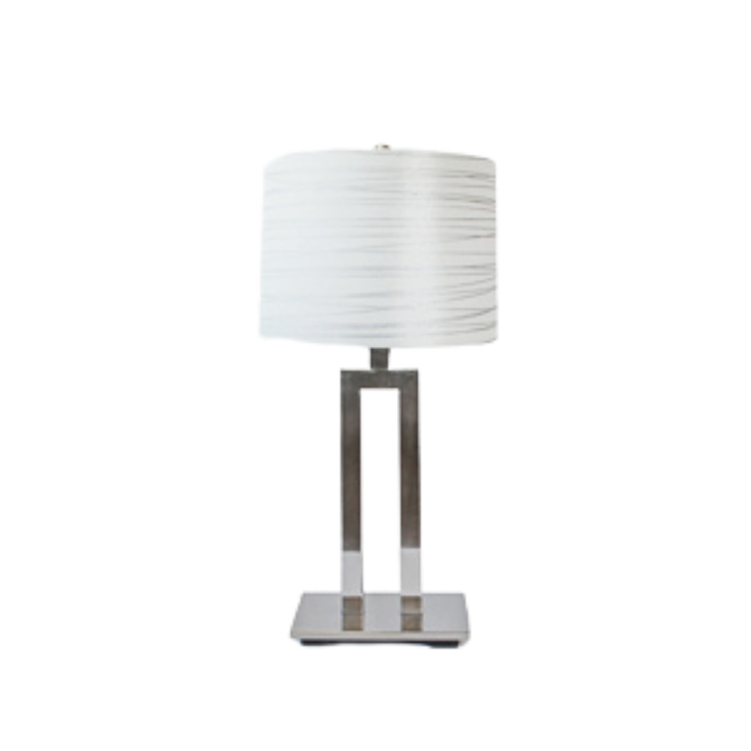 Table Lamp - Rectangle Frame Brushed Chrome