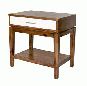 Nightstand -  Walnut w/ White Drawer