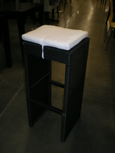 Outdoor Chair - Black Wicker Barstool