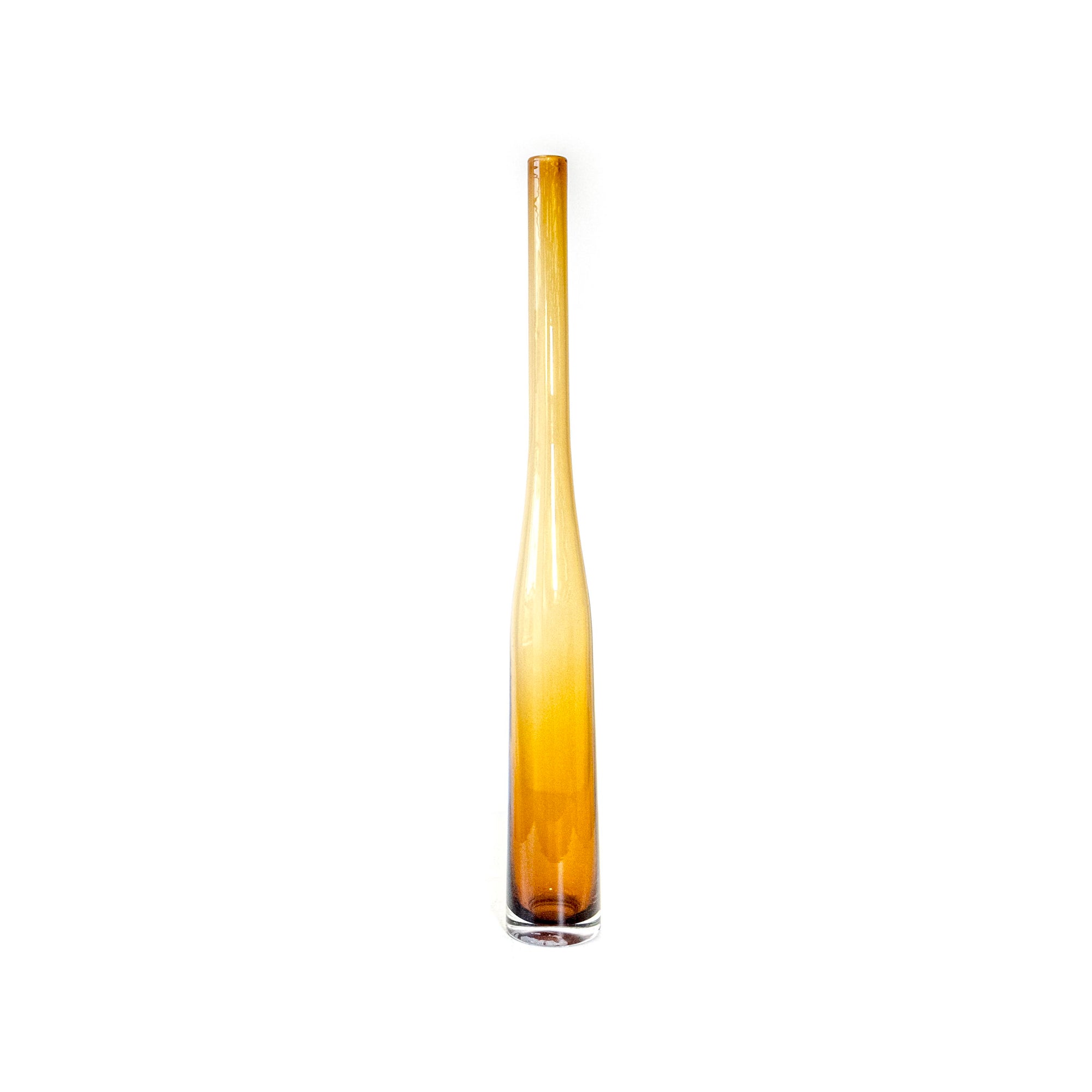 Tall Narrow Glass Brown Vase
