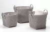 Basket - Grey Fabric Woven Medium