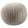 Taupe Knit Pouf Cream