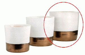 Pot - Large White w/ Gold Bottom