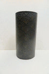 Candle Holder - Large Black & Gold Pin Hole Pattern Glass Insert