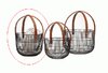 Basket - Medium Black Wire w/ Leather Straps