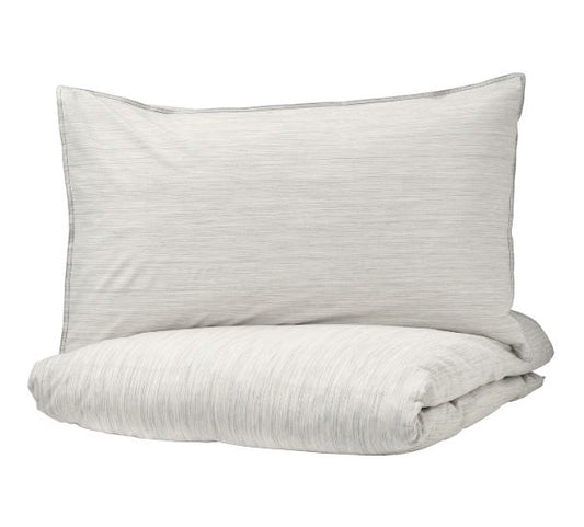 Duvet Set - King Cotton Texture Cream & Blue