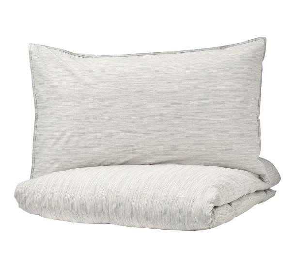 Duvet Set - King Cotton Texture Cream & Blue